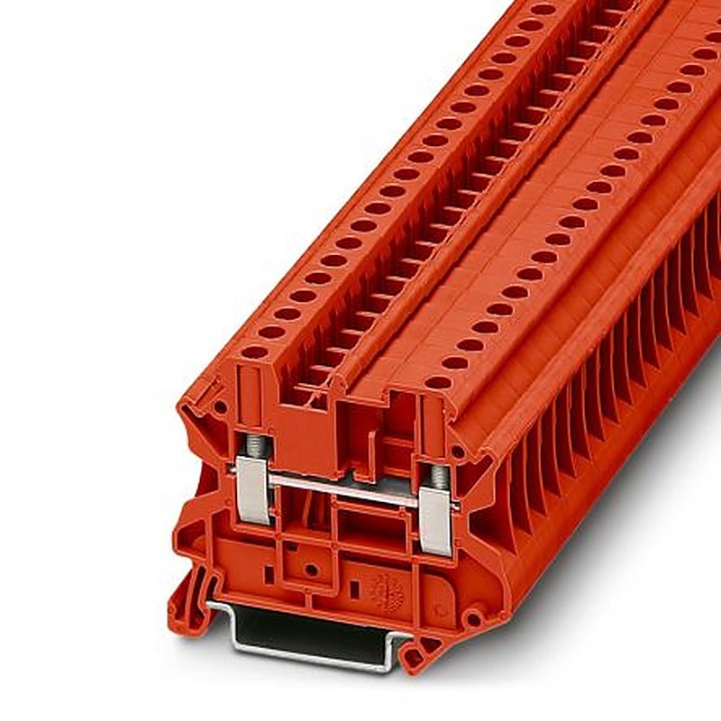 Phoenix Contact 3047688 UT Series Feed Through Terminal Block Red, 0.14mm², 6 mm², 1-Level, Screw