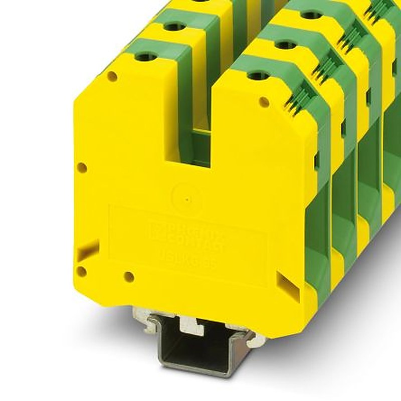 Phoenix Contact 3048195 USLKG 95 B Series Earth Modular Terminal Block Yellow, Green, 95mm², 1-Level, Screw