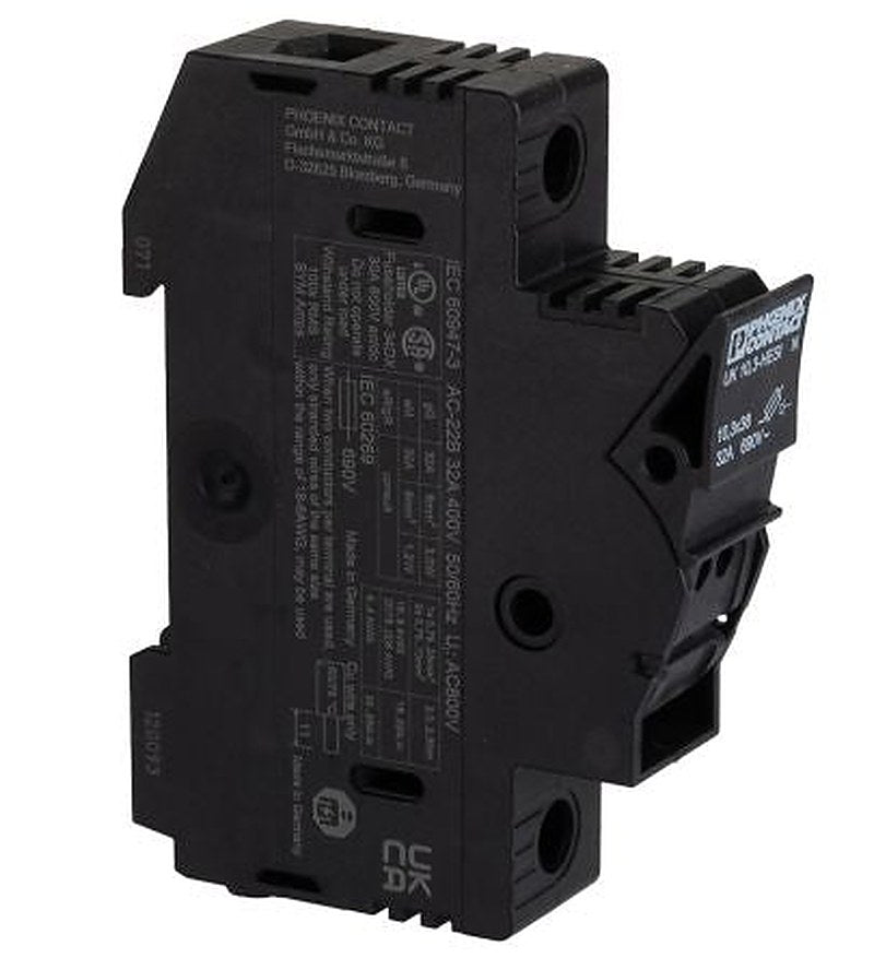 Phoenix Contact 3048386 Fuse Terminal Block Black, 16mm², 1-Level, Screw
