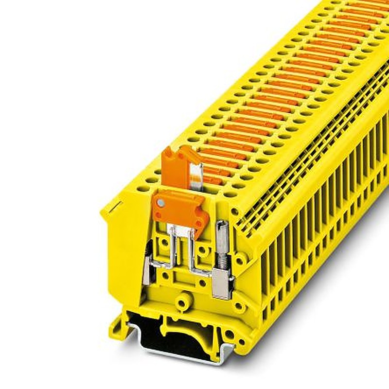 Phoenix Contact 3048551 UK5-MTK-P/P YE Series Disconnect Terminal Block Yellow, 0.2mm², 6 mm², 1-Level, Screw