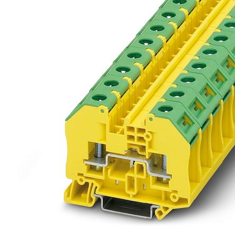 Phoenix Contact 3049424 RT 5-PE Series Earth Terminal Block Yellow, Green, 0.1mm², 6 mm², 1-Level, Bolt, IECEx, ATEX