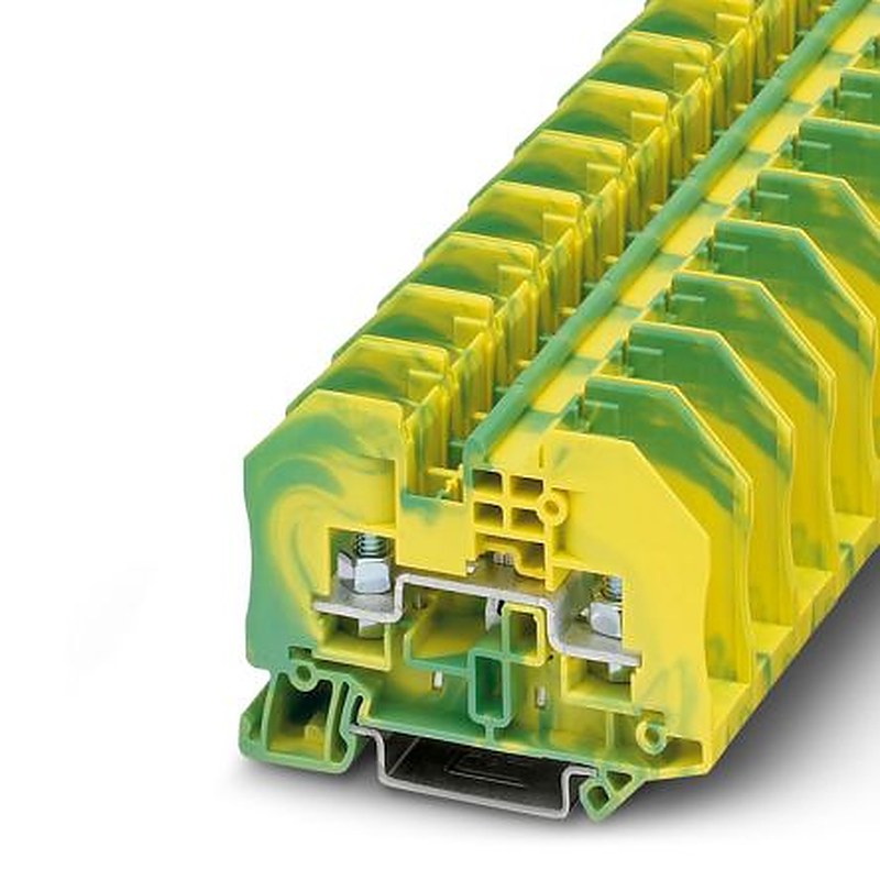 Phoenix Contact 3049615 RTO 3-PE Series Earth Terminal Block Green, Yellow, 0.1mm², 2.5 mm², 1-Level, Bolt, ATEX, IECEx