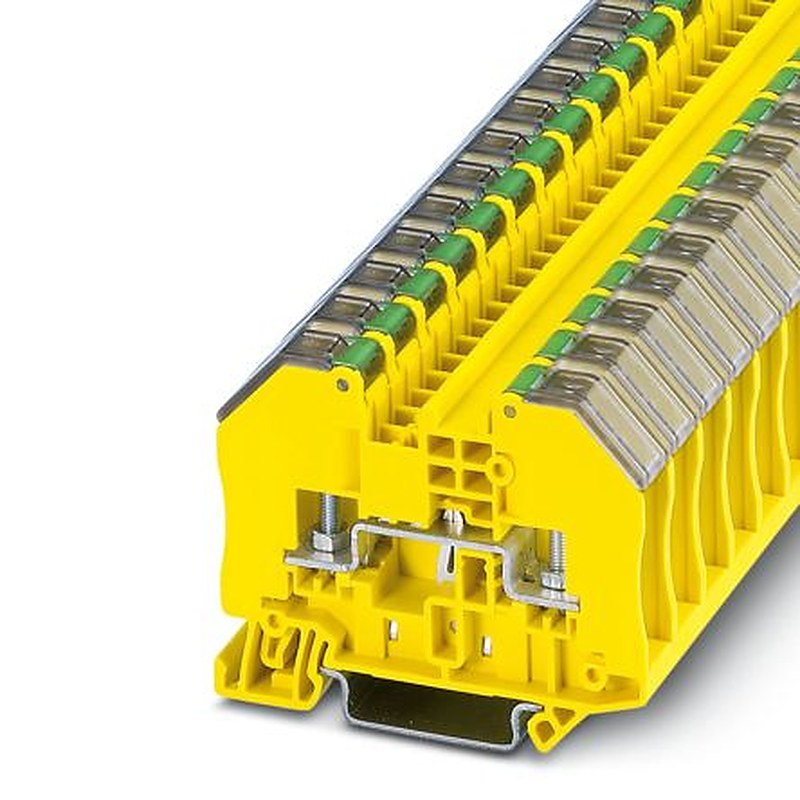Phoenix Contact 3049958 RTO 3-PE-TC Series Earth Terminal Block Yellow, Green, 0.1mm², 2.5 mm², 1-Level, Bolt