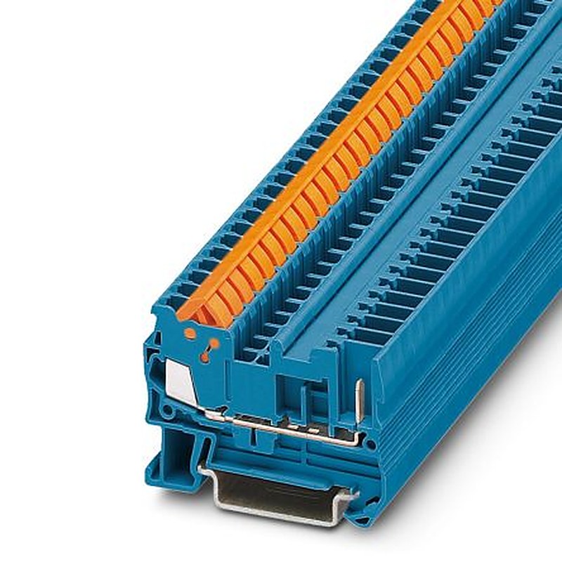 Phoenix Contact 3050086 QTC 1.5/1P BU Series Feed Through Terminal Block Blue, 1.5mm², 1-Level