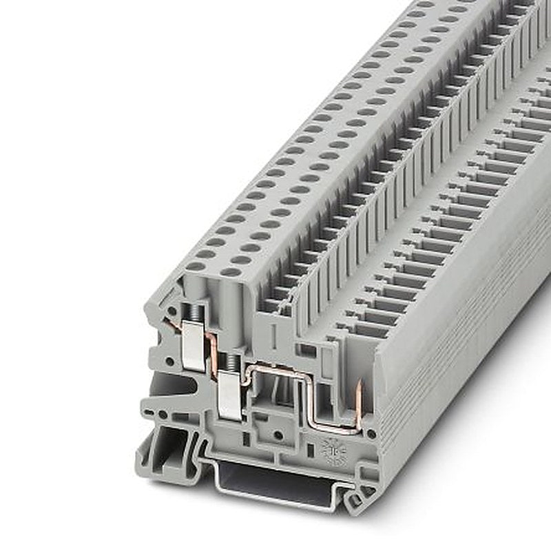 Phoenix Contact 3060267 UT 4-TWIN/ 1P Series Feed Through Terminal Block Grey, 0.14mm², 6 mm², 1-Level, Screw