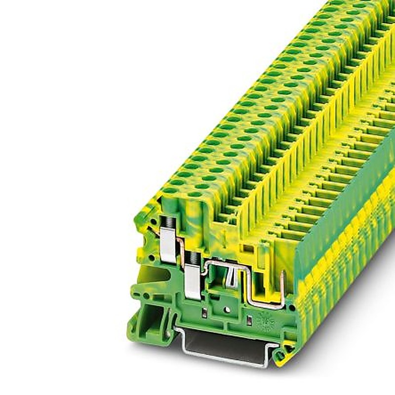 Phoenix Contact 3060283 UT 4 Series Earth Terminal Block Yellow, Green, 0.14mm², 6 mm², 1-Level, Screw