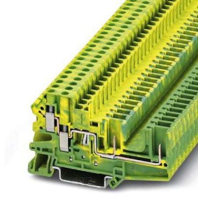 Phoenix Contact 4-Way Ground Terminal Block, 6mm², 10AWG, 26 AWG Wire, Plug-In, Polyamide Housing