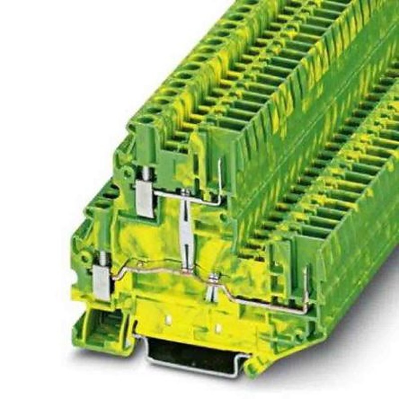 Phoenix Contact 3060380 UTTB Series Earth Terminal Block Green, Yellow, 0.14mm², 4 mm², 2-Level, Screw