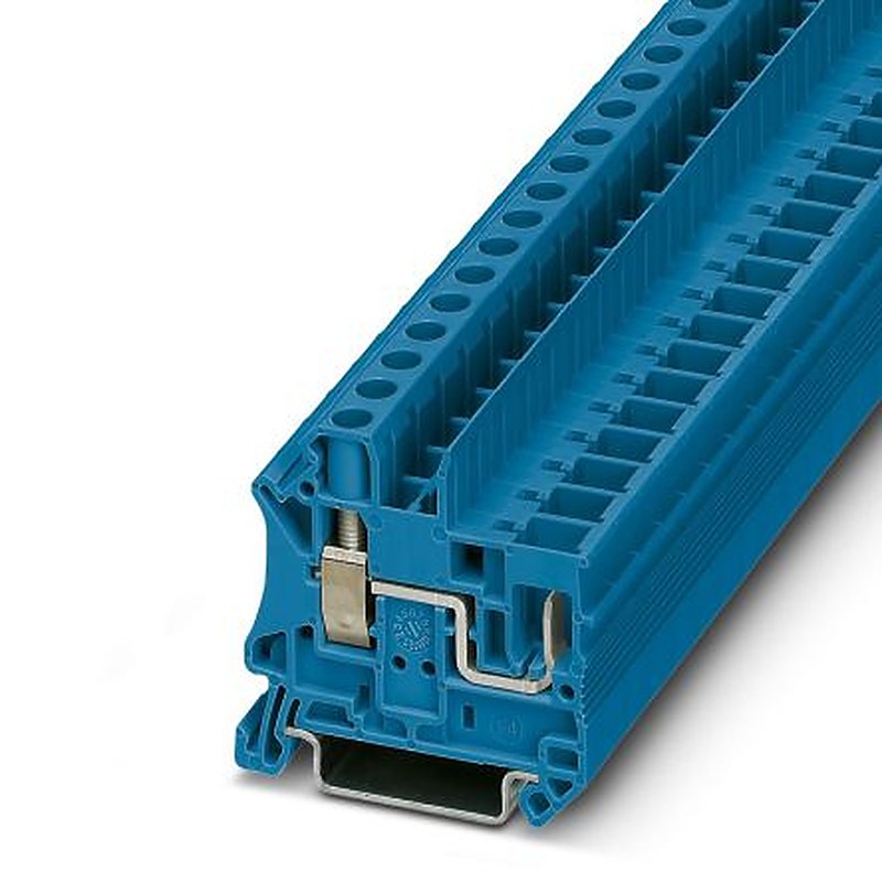 Phoenix Contact 3060542 UT 6/1P BU Series Feed Through Terminal Block Blue, 0.2mm², 10 mm², 1-Level, Screw