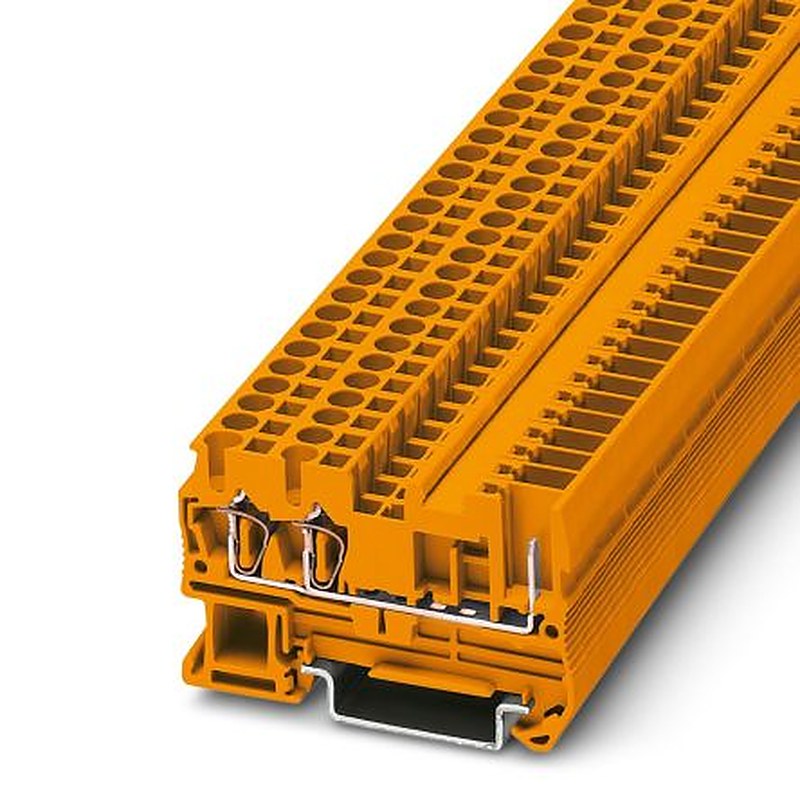 Phoenix Contact 3061091 ST 2.5-TWIN/ 1P OG Series Feed Through Terminal Block Orange, 0.08mm², 4 mm², 1-Level, Spring