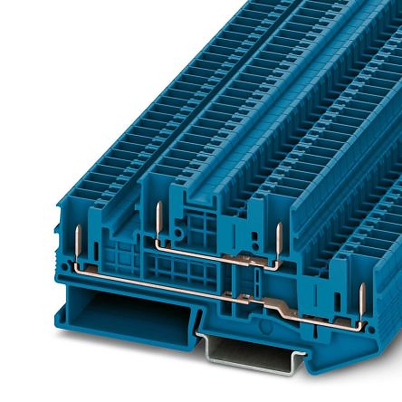 Phoenix Contact 3061512 STTB 2.5/4P BU Series Double Level Terminal Block Blue, 0.08mm², 4 mm², 2-Level, Plug-In