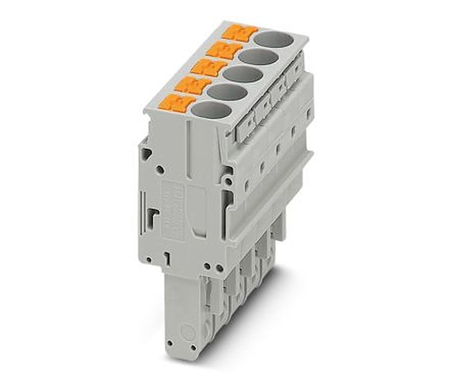 Phoenix Contact PP-H 6/5 Series Pluggable Terminal Block, 5-Contact, 21 mm Pitch, 1 Row, 3061606