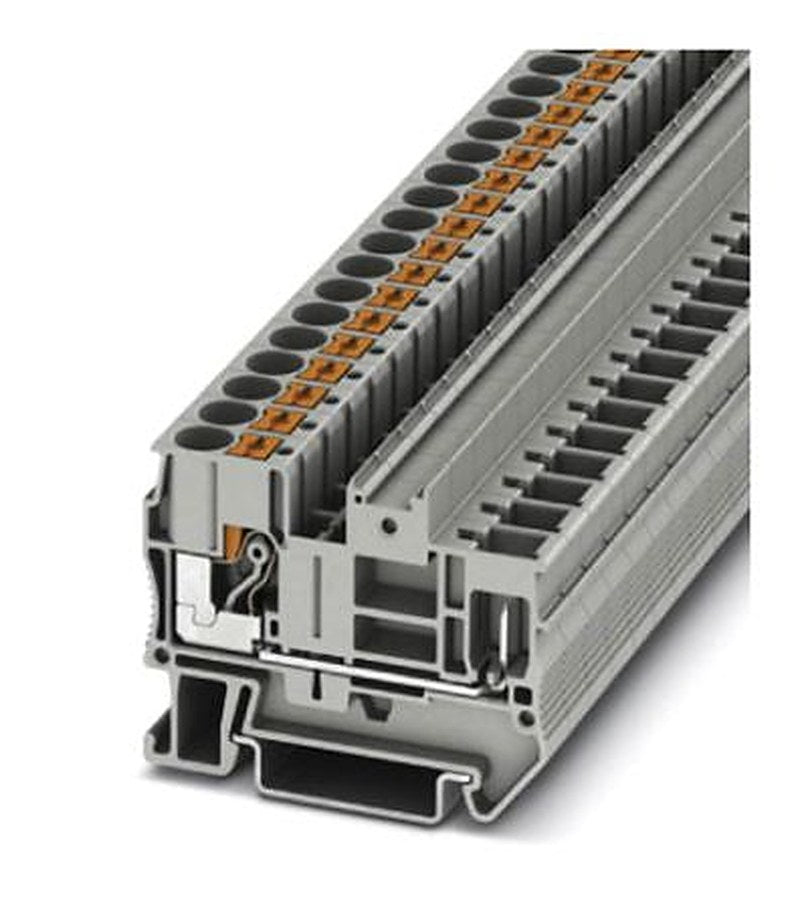 Phoenix Contact 3061758 PT 6/1P Series Feed Through Terminal Block Grey, 0.5mm², 10 mm², 1-Level, Push-in