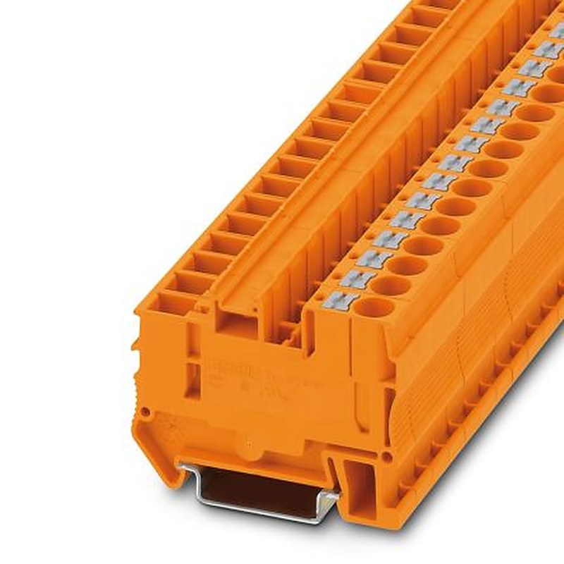 Phoenix Contact 3061762 PT 6/1P OG Series Feed Through Terminal Block Orange, 0.5mm², 10 mm², 1-Level, Push-in