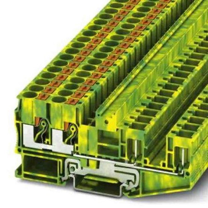 Phoenix Contact 4-Way Earth Terminal Block, 10mm², 20AWG, 8 AWG Wire, Push-in, Polyamide Housing