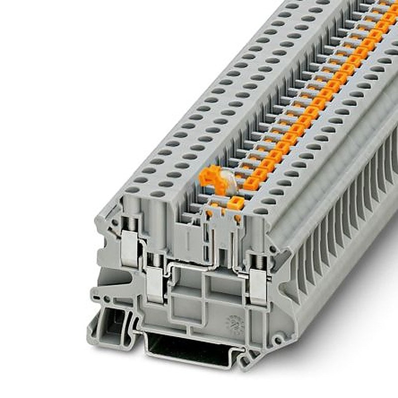 Phoenix Contact 3064014 UT 4-TWIN-MT P/P Series Knife Disconnect Terminal Block Grey, 0.14mm², 6 mm², 1-Level, Screw