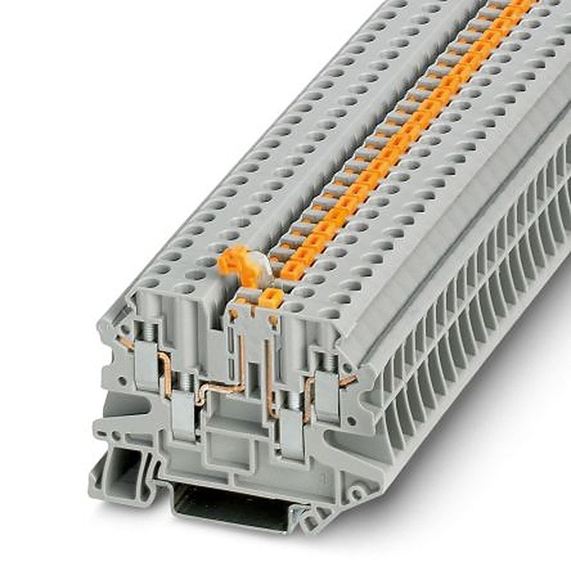 Phoenix Contact 3064056 UT 4 Series Knife Disconnect Terminal Block Grey, 0.14mm², 6 mm², 1-Level, Screw