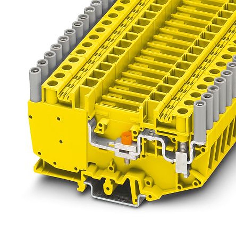 Phoenix Contact 3070517 URTK/SP YE Series Test Disconnect Terminal Block Yellow, 0.5mm², 10 mm², 1-Level, Screw