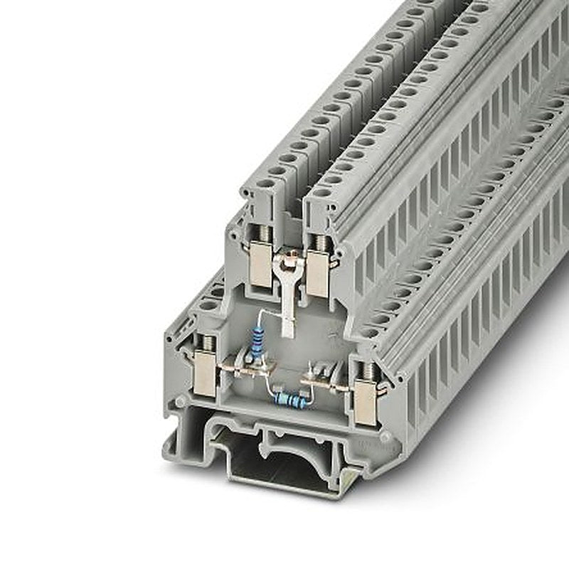 Phoenix Contact 3070613 UKK 5-2R/1K4/UL-UR/10K/O-UL Series Component Terminal Block Grey, 4mm², 2-Level, Screw