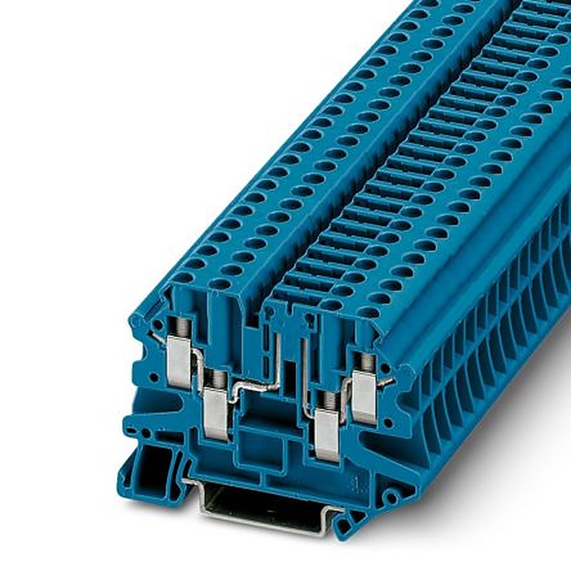 Phoenix Contact 3073076 UT 4-QUATTRO-TG BU Series Disconnect Terminal Block Blue, 0.14mm², 6 mm², 1-Level, Screw