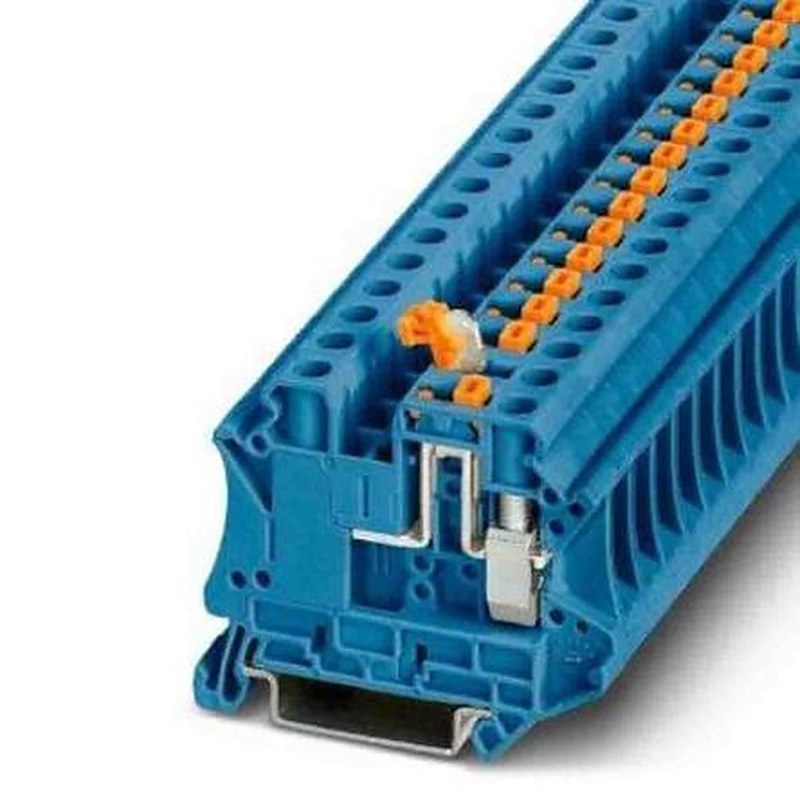 Phoenix Contact 3073270 UT Series Knife Disconnect Terminal Block Blue, 0.2mm², 10 mm², 1-Level, Screw
