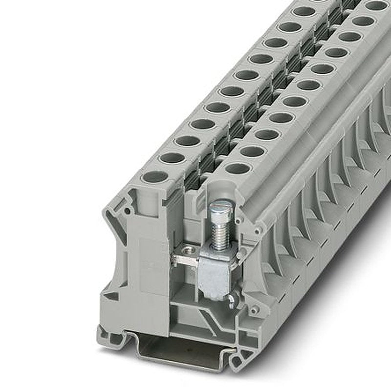 Phoenix Contact 3073827 UTI 16 Series DIN Rail Terminal Block Grey, 25mm², 6 mm², 1-Level, Screw
