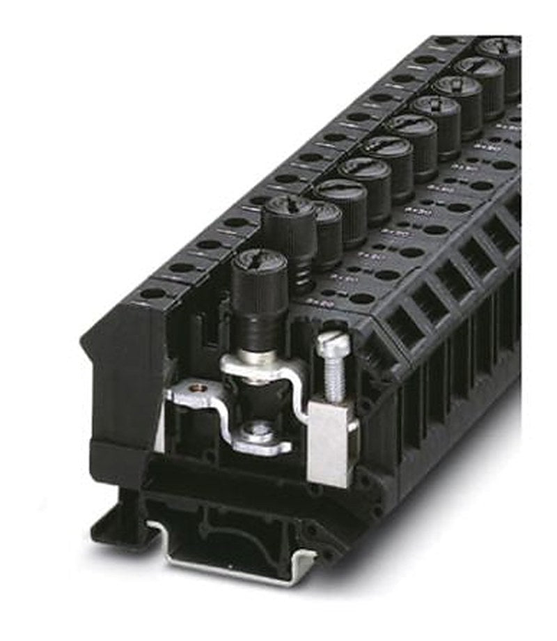 Phoenix Contact 3073953 UK 10-DREHSI-EX (5X20) Series Fuse Modular Terminal Block Black, 0.5mm², 16 mm², 1-Level Fused,