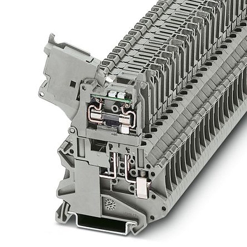 Phoenix Contact 3074172 UT 4-HESILED 24 (5X20)GY Series Fuse Modular Terminal Block Grey, 0.14mm², 6 mm², 1-Level Fused,