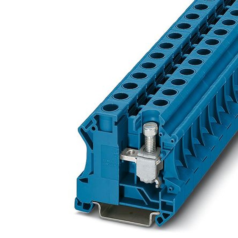 Phoenix Contact 3075728 UTI 16 BU Series DIN Rail Terminal Block Blue, 25mm², 6 mm², 1-Level, Screw