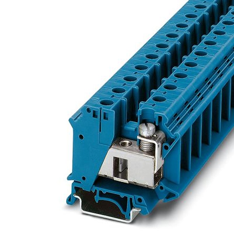 Phoenix Contact 3075731 UTI 35 BU Series DIN Rail Terminal Block Blue, 0.75mm², 35 mm², 1-Level, Screw