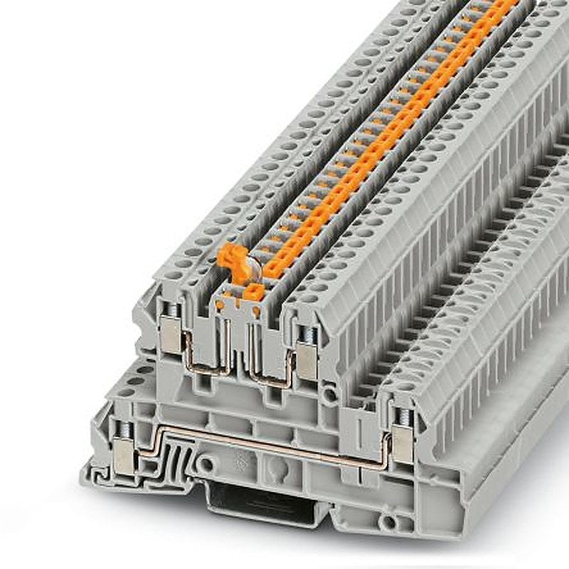 Phoenix Contact 3076023 UTI 2.5-L/LTB Series DIN Rail Terminal Block Grey, 0.2mm², 4 mm², 3-Level, Screw