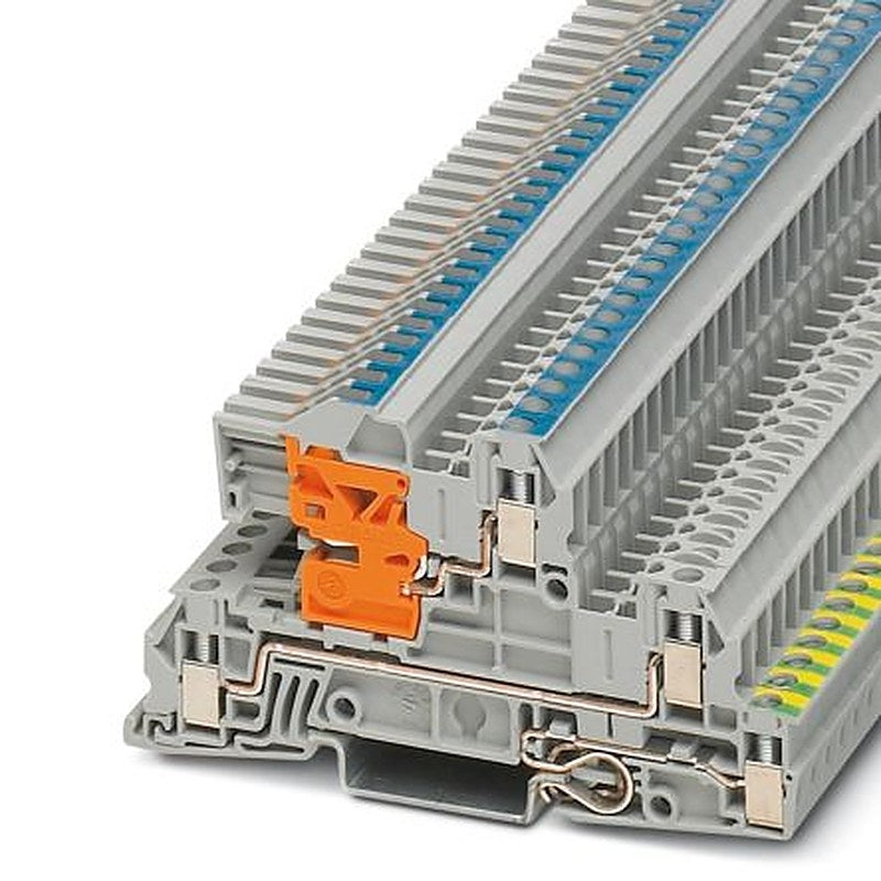 Phoenix Contact 3076028 UTI 2.5-PE/L/NT Series Earth Terminal Block Grey, 0.2mm², 4 mm², 3-Level, Screw