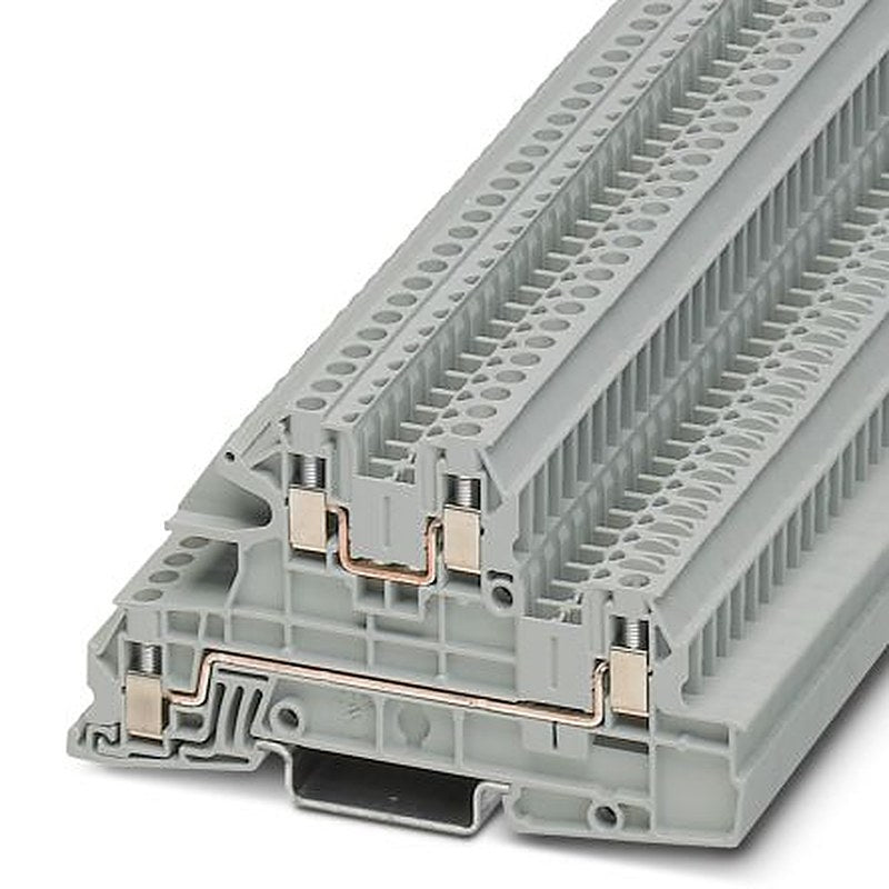 Phoenix Contact 3076031 UTI 2.5-L/L Series DIN Rail Terminal Block Grey, 0.2mm², 4 mm², 3-Level, Screw