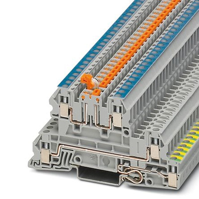 Phoenix Contact 3076032 UTI 2.5-PE/L/NTB Series Earth Terminal Block Grey, 0.2mm², 4 mm², 3-Level, Screw
