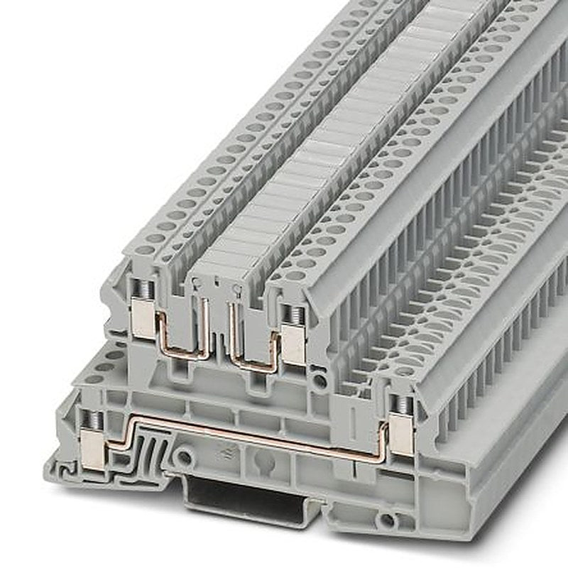 Phoenix Contact 3076033 UTI 2.5-L/LB Series DIN Rail Terminal Block Grey, 0.2mm², 4 mm², 3-Level, Screw