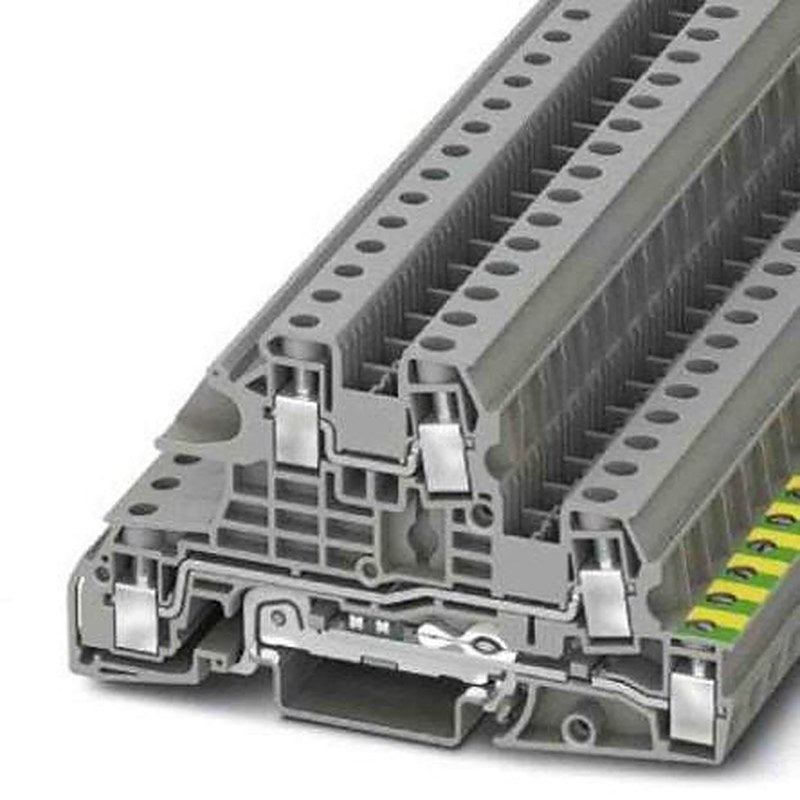 Phoenix Contact 3076040 UTI Series Earth Terminal Block Grey, 0.2mm², 10 mm², 3-Level, Screw