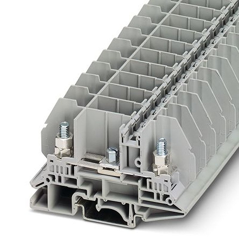 Phoenix Contact 3076714 RBO 5-T-B-HEX Series Test Disconnect Terminal Block Grey, 10mm², 1-Level, Bolt