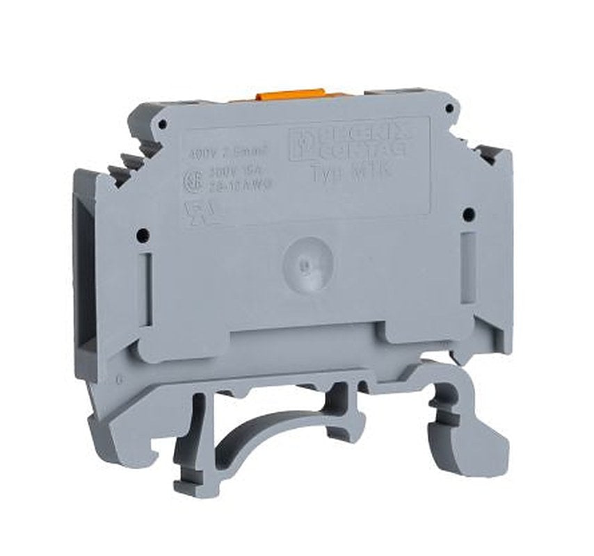 Phoenix Contact 3101016 MTK Series Knife Disconnect Terminal Block Grey, 0.2mm², 4 mm², 1-Level, Screw