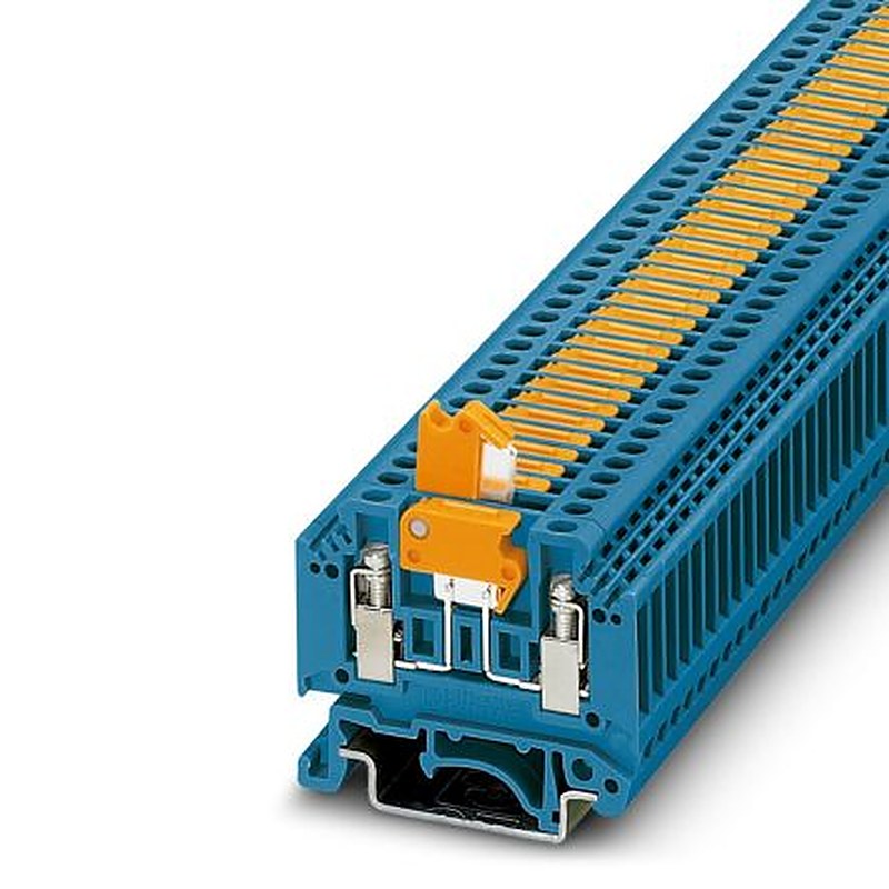 Phoenix Contact 3101197 MTK BU Series Knife Disconnect Terminal Block Blue, 0.2mm², 4 mm², 1-Level, Screw