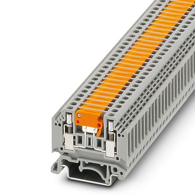Phoenix Contact 3104107 MTK-P/P MIT SPERRE Series Knife Disconnect Terminal Block Grey, 0.2mm², 4 mm², 1-Level, Screw
