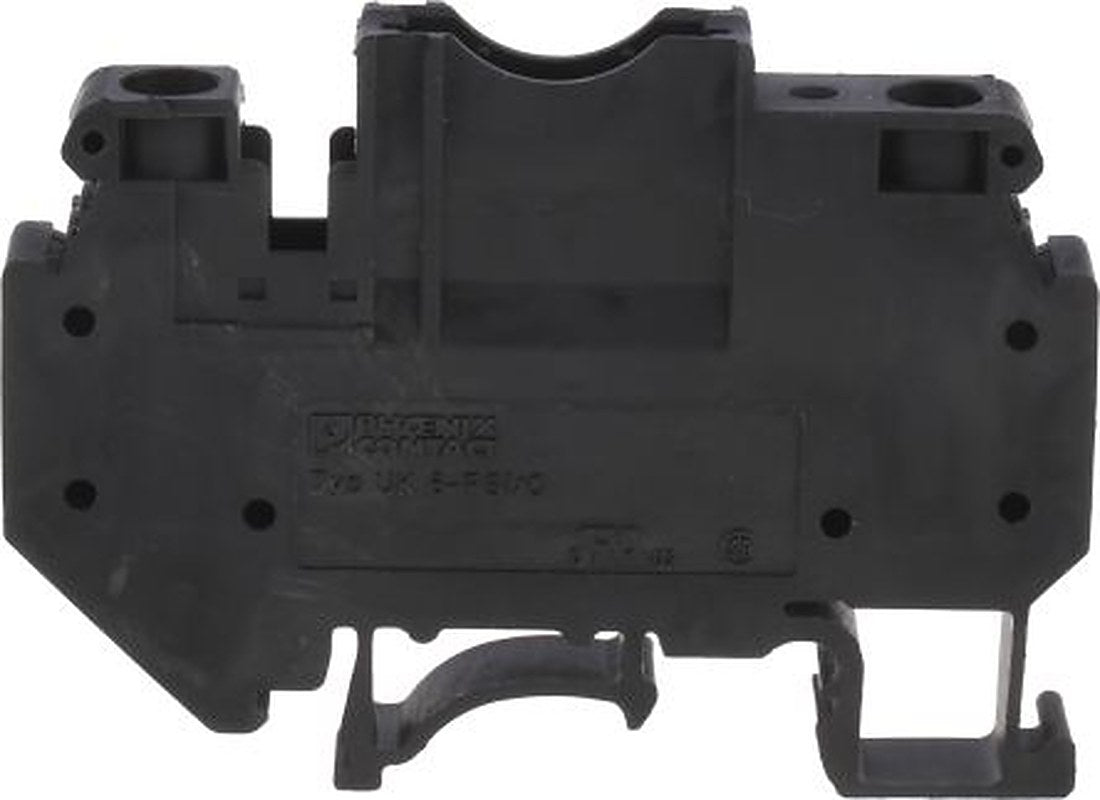 Phoenix Contact 3118203 UK 6-FSI/C Series Fuse Modular Terminal Block Black, 1-Level Fused, Screw