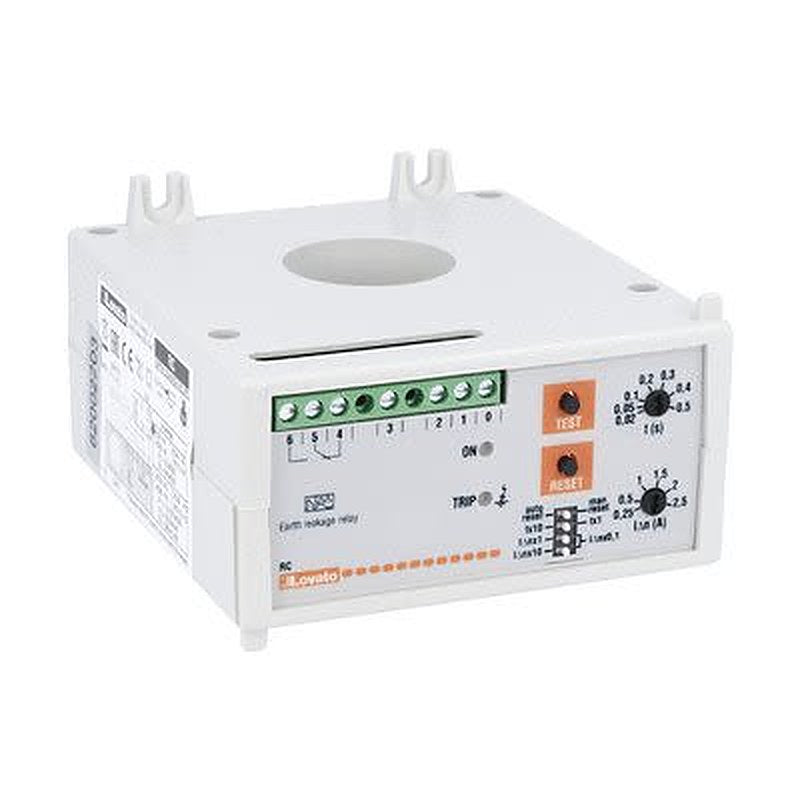 Lovato Earth Leakage Relay, 50/60 Hz Frequency, 0.025 to 0.25 A Leakage, Normally De-Energised Output