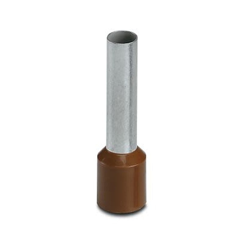 Phoenix Contact Insulated Ferrule, 18 mm Pin Length, 4.6 mm Pin Diameter, Brown to 8 AWG Wire Size
