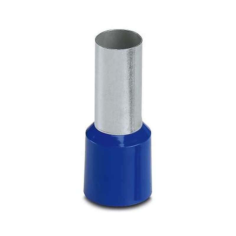 Phoenix Contact, AI 50 -20 BU Insulated Crimp Bootlace Ferrule, 20 mm Pin Length, 10.5 mm Pin Diameter, Blue to 1 AWG