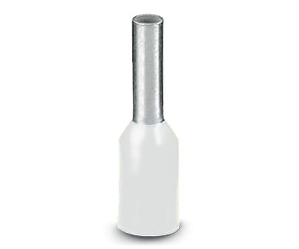 Phoenix Contact, AI0.5 - 6 WH Insulated Bootlace Ferrule Kit, 6 mm Pin Length, 1.1 mm Pin Diameter, White to 18 AWG Wire