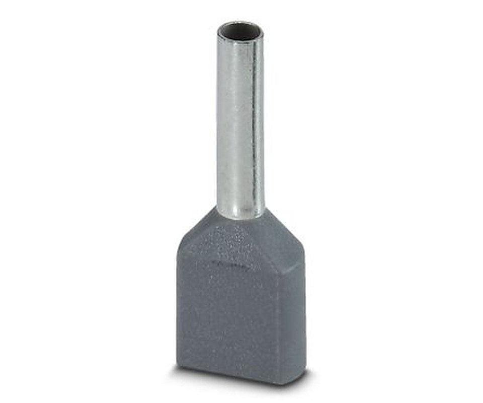 Phoenix Contact Insulated Crimp Bootlace Ferrule, 8 mm Pin Length, 1.8 mm Pin Diameter, Grey to 18 AWG Wire Size