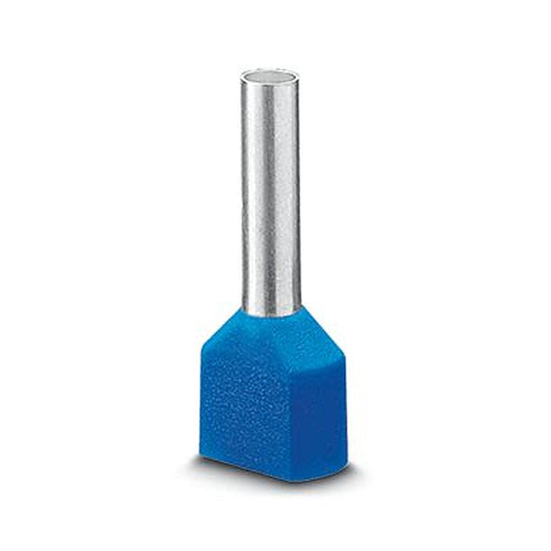 Phoenix Contact Insulated Ferrule, 12 mm Pin Length, 2.9 mm Pin Diameter, Blue to 14 AWG Wire Size