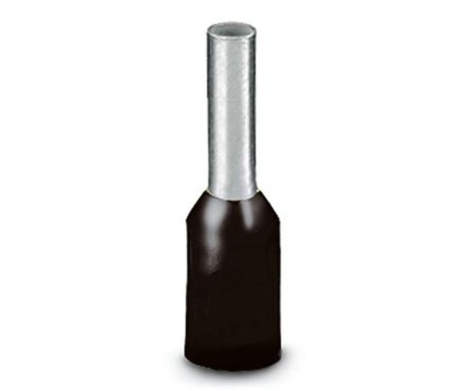 Phoenix Contact Insulated Ferrule, 14 mm Pin Length, 1.7 mm Pin Diameter, Black to 16 AWG Wire Size