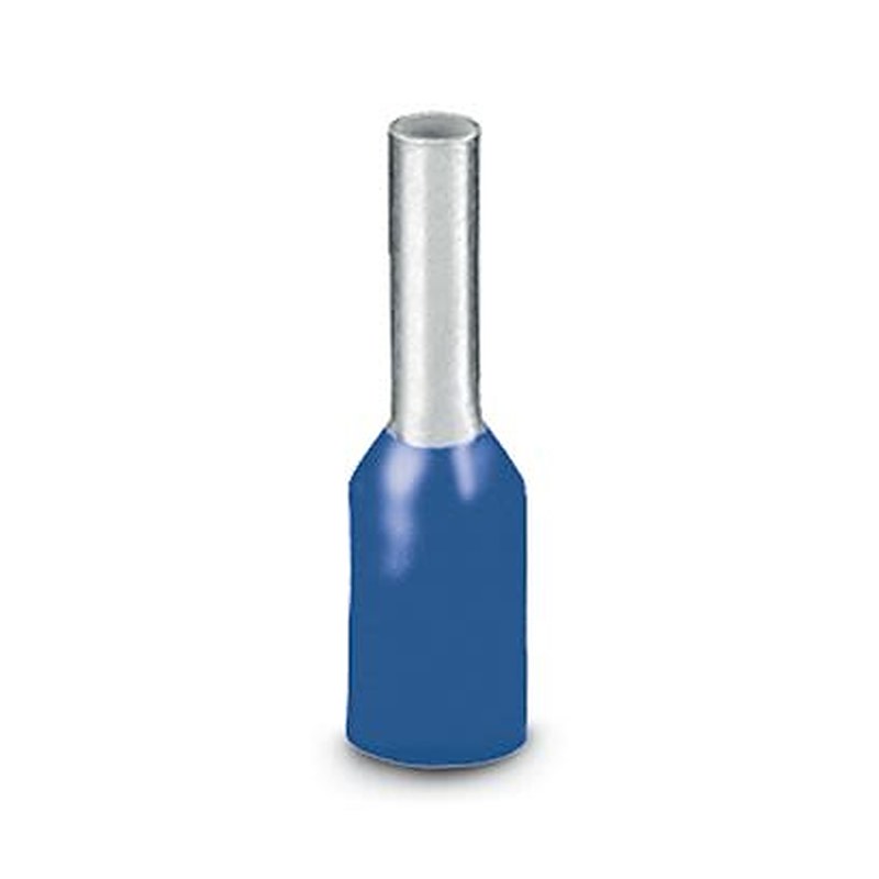 Phoenix Contact Insulated Ferrule, 8 mm Pin Length, 2.3 mm Pin Diameter, Blue to 14 AWG Wire Size
