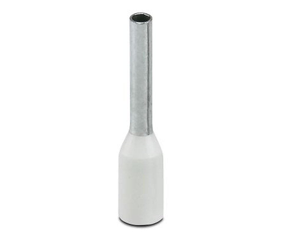 Phoenix Contact Insulated Ferrule, 14 mm Pin Length, 1.3 mm Pin Diameter, White to 18 AWG Wire Size